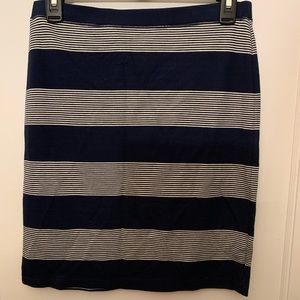 Blue & White Striped Skirt